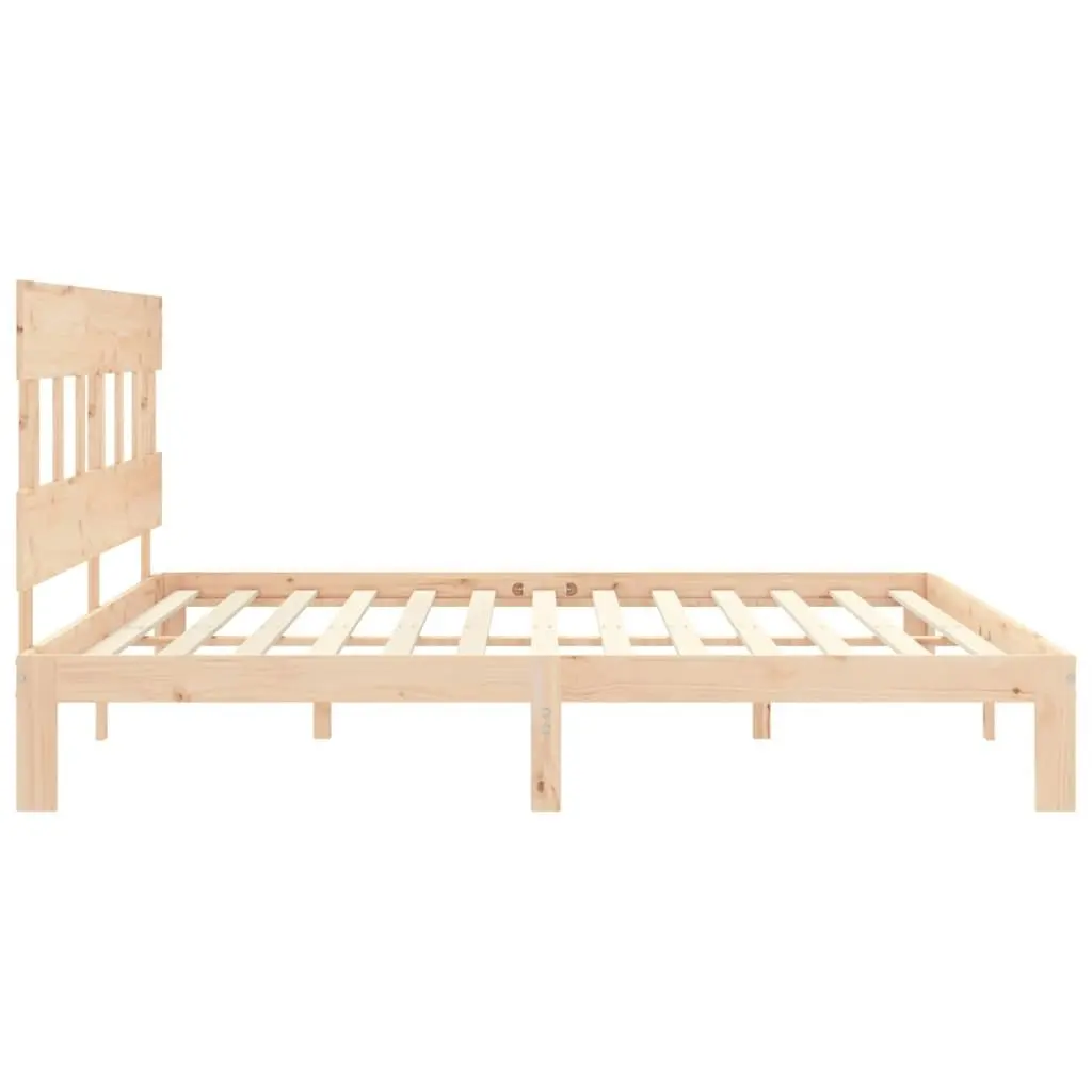 Bed Frame without Mattress 183x203 cm King Solid Wood Pine 3193611