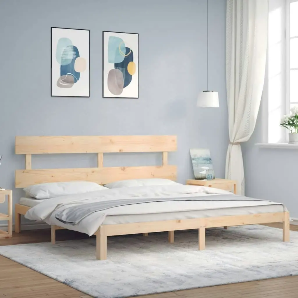 Bed Frame without Mattress 183x203 cm King Solid Wood Pine 3193546