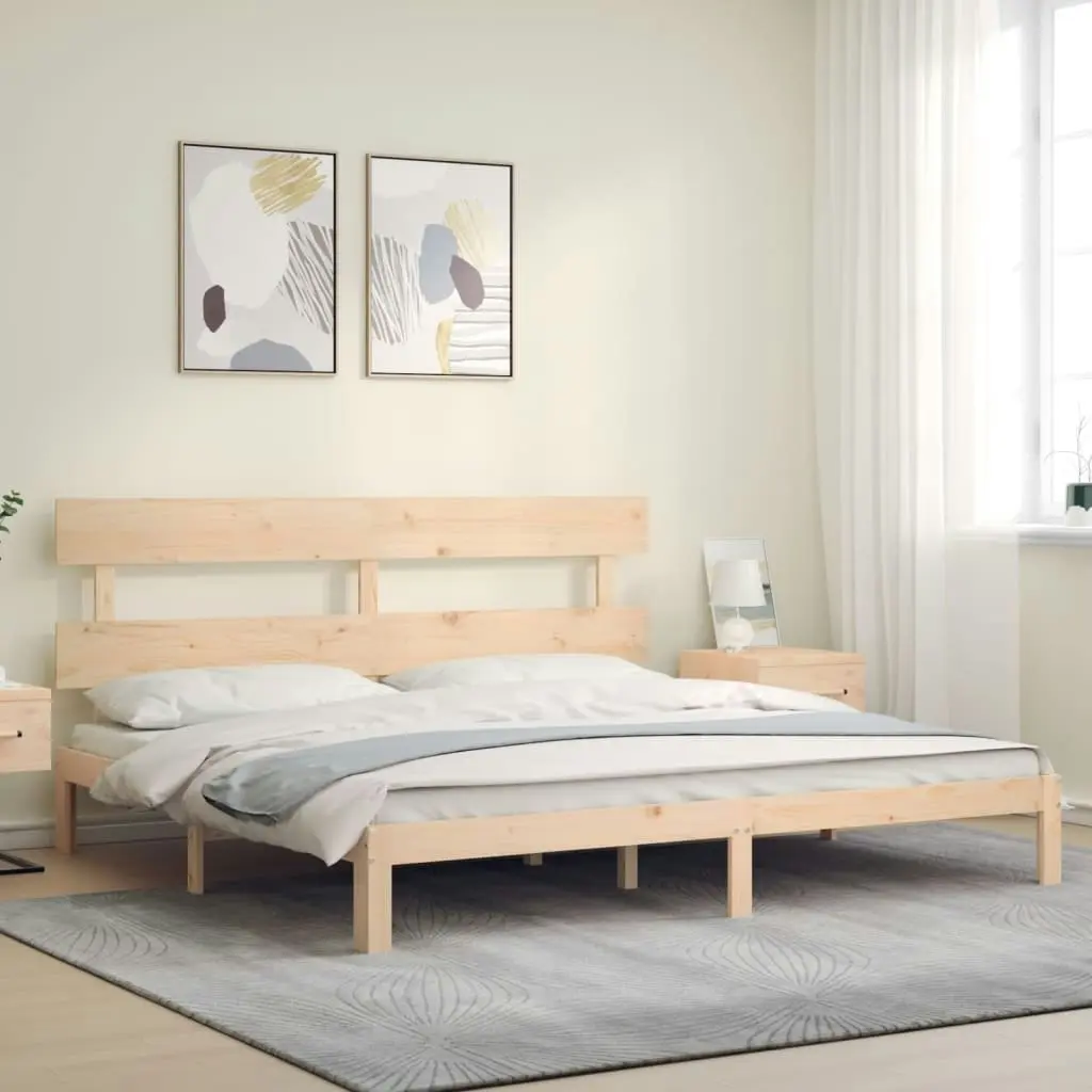 Bed Frame without Mattress 183x203 cm King Solid Wood Pine 3193546