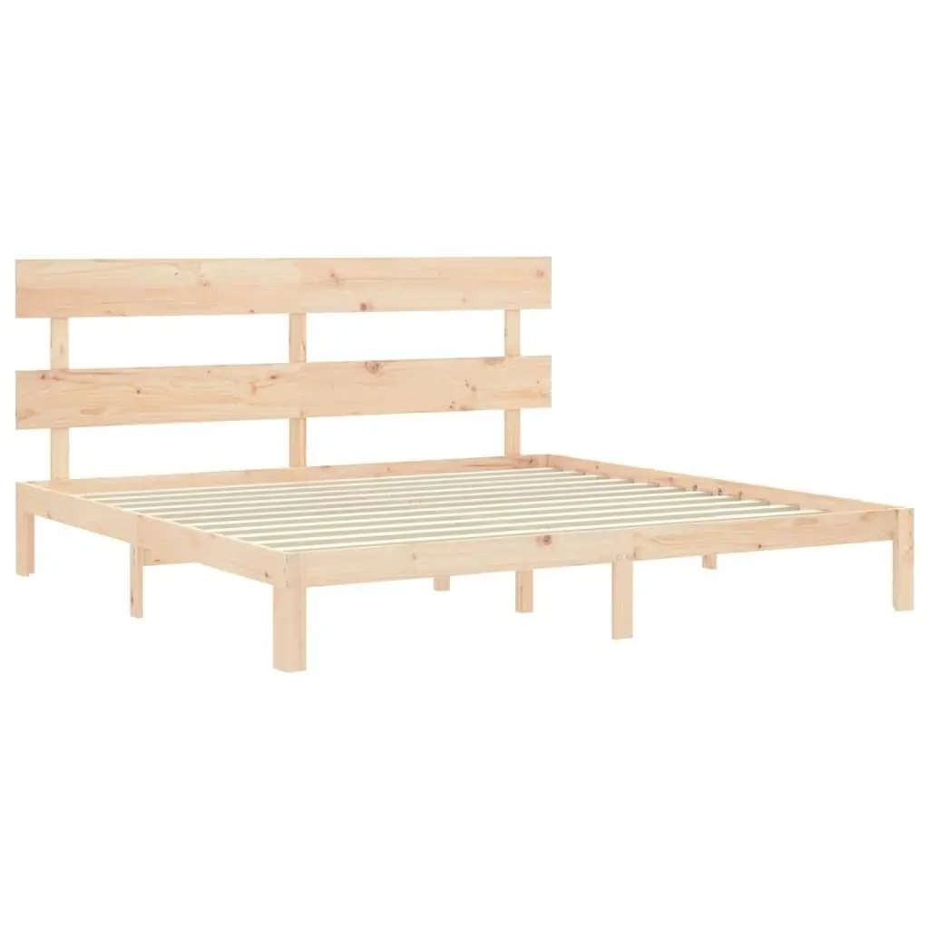 Bed Frame without Mattress 183x203 cm King Solid Wood Pine 3193546