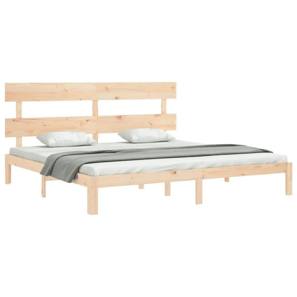 Bed Frame without Mattress 183x203 cm King Solid Wood Pine 3193546