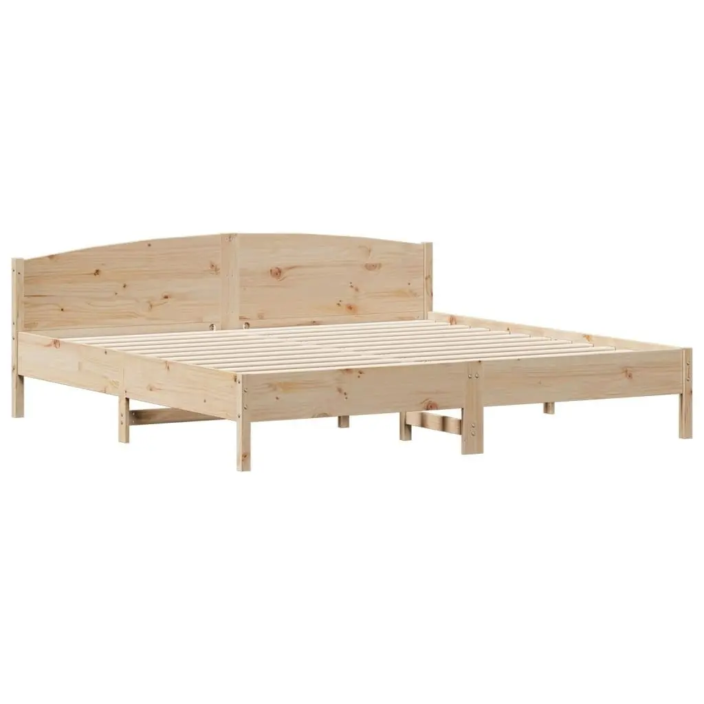 Bed Frame with Headboard 183x203 cm King Size Solid Wood Pine 3216191