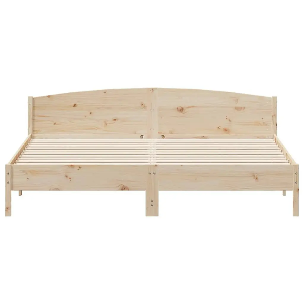 Bed Frame with Headboard 183x203 cm King Size Solid Wood Pine 3216191