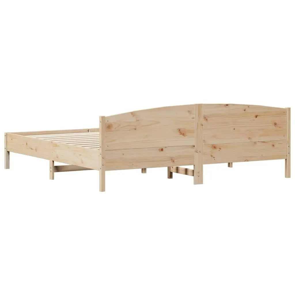 Bed Frame with Headboard 183x203 cm King Size Solid Wood Pine 3216191