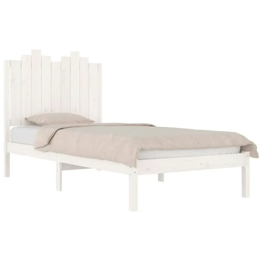 Bed Frame without Mattress White Solid Wood 90x190 cm 3103744