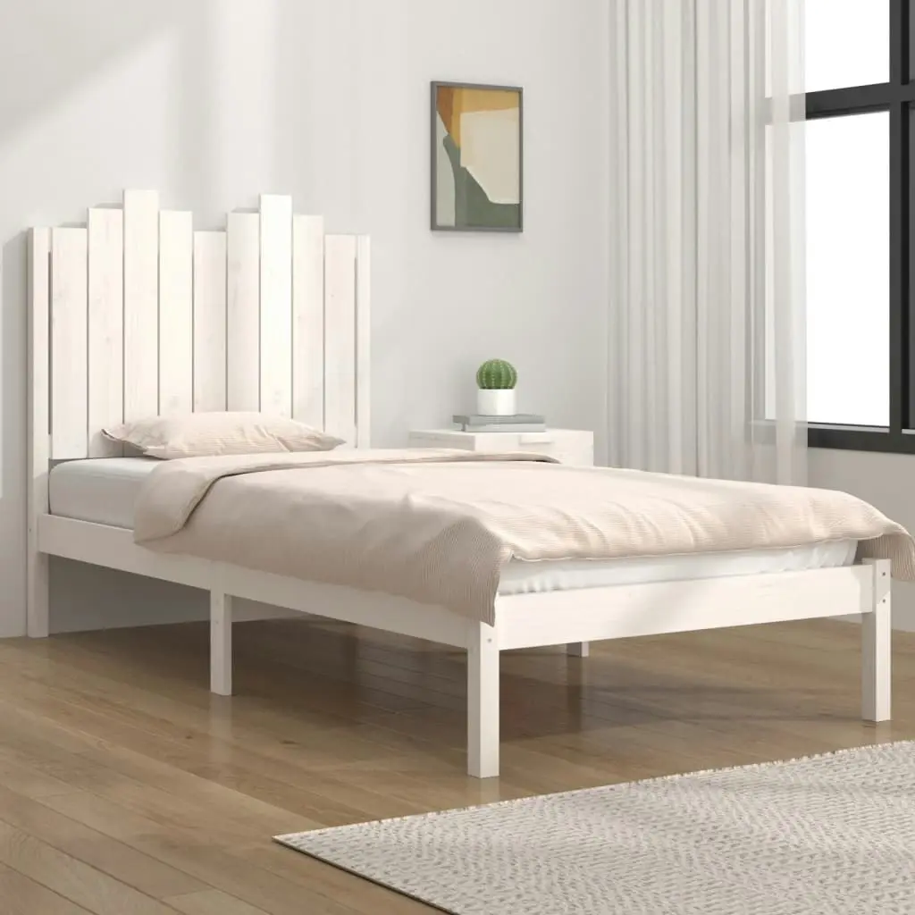 Bed Frame without Mattress White Solid Wood 90x190 cm 3103744