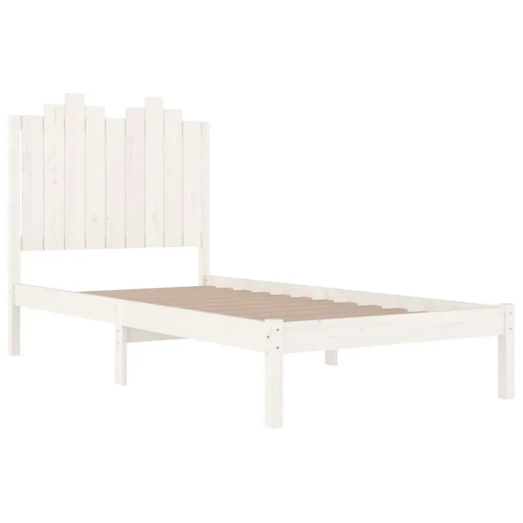 Bed Frame without Mattress White Solid Wood 90x190 cm 3103744