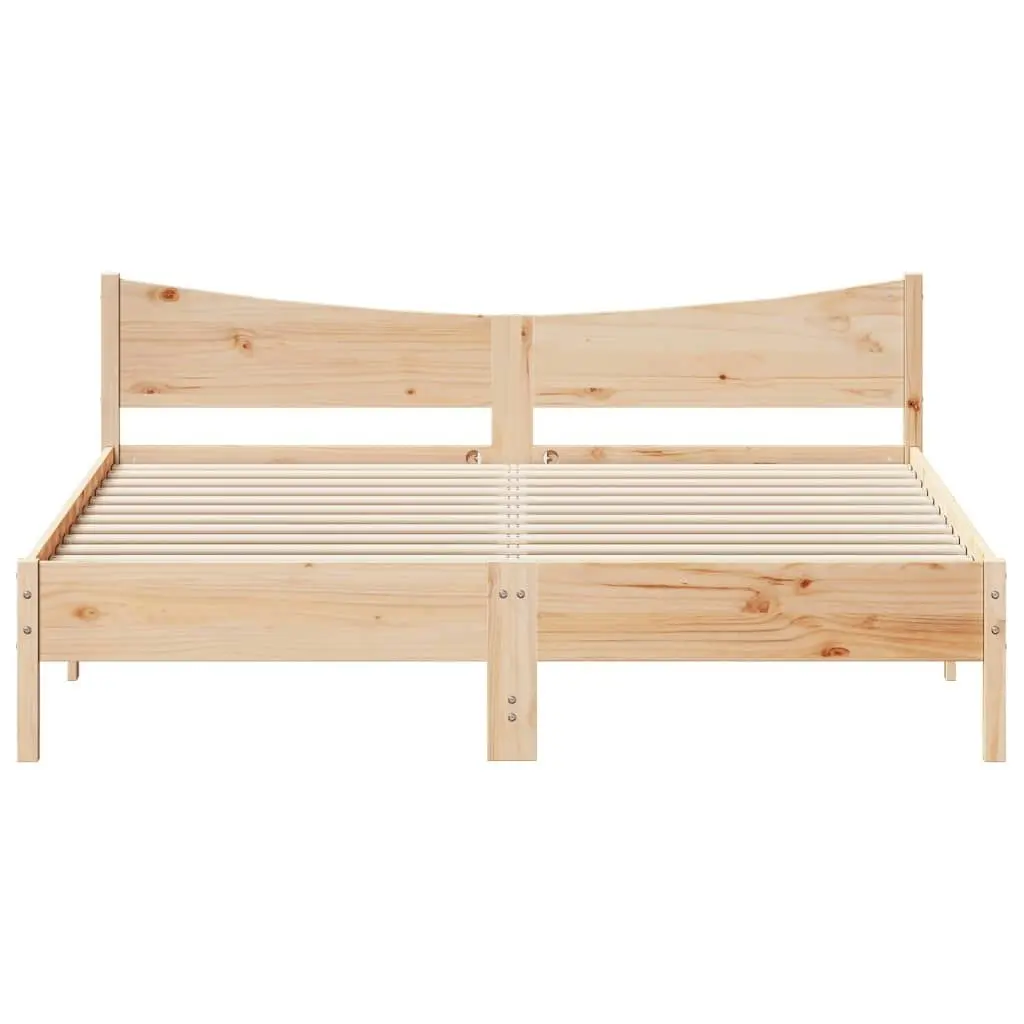 Bed Frame with Headboard 183x203 cm King Size Solid Wood Pine 3216360