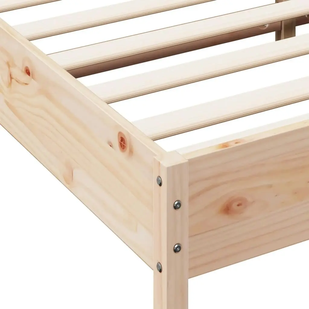 Bed Frame with Headboard 183x203 cm King Size Solid Wood Pine 3216360