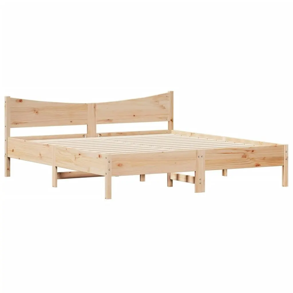 Bed Frame with Headboard 183x203 cm King Size Solid Wood Pine 3216360