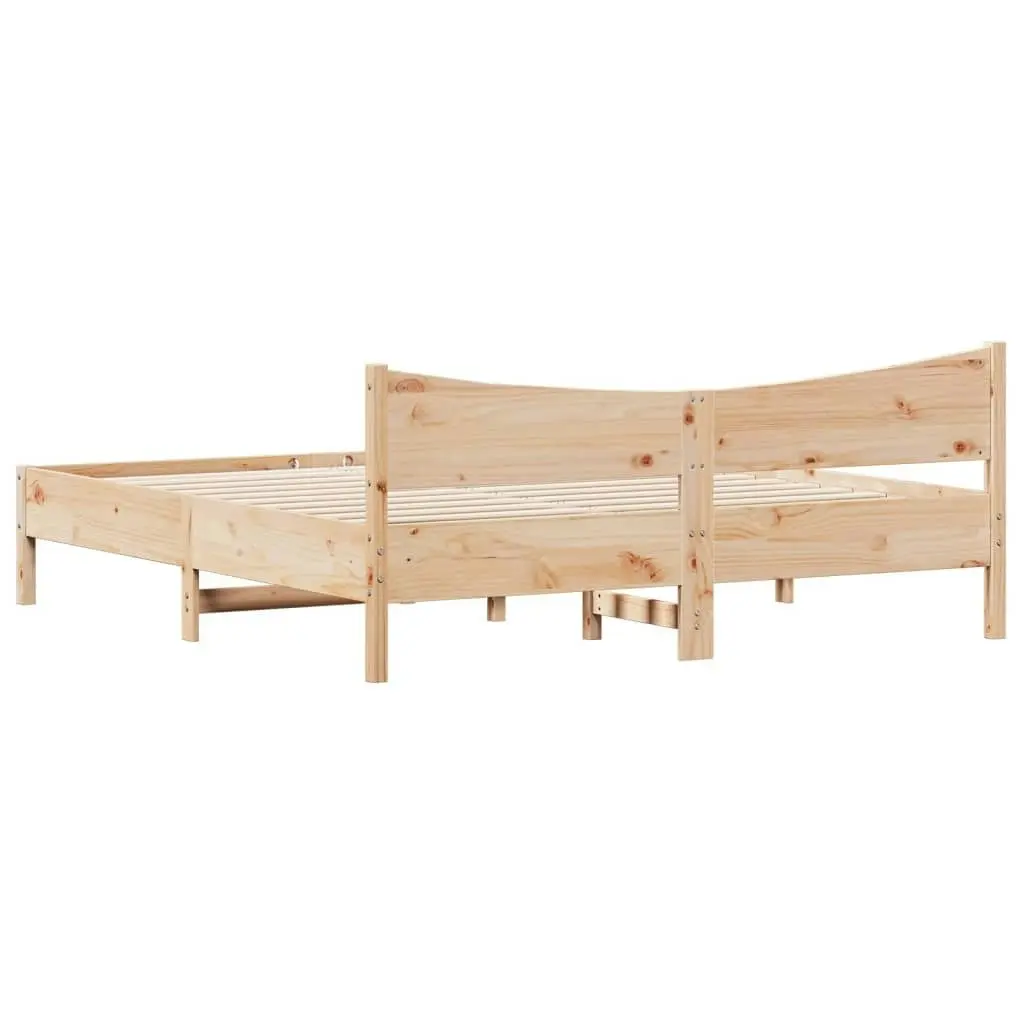 Bed Frame with Headboard 183x203 cm King Size Solid Wood Pine 3216360