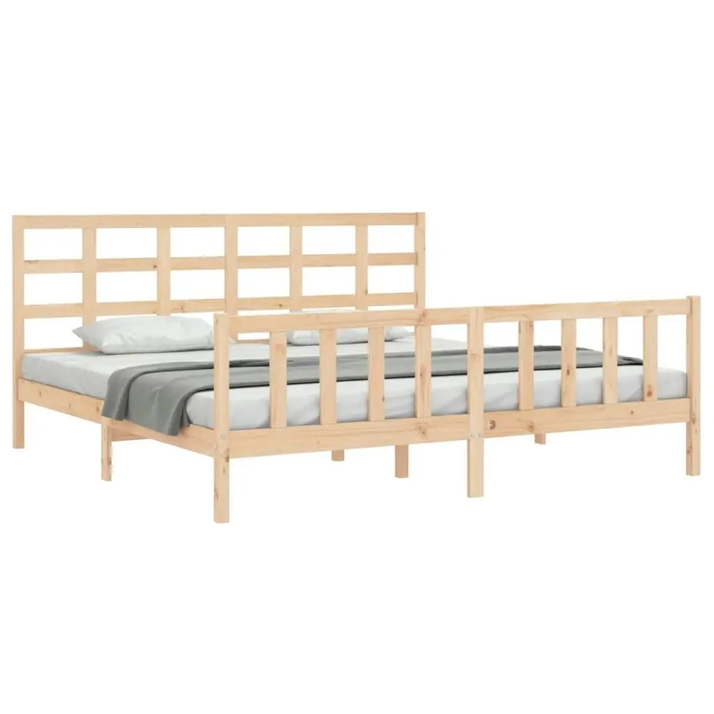 Bed Frame without Mattress 183x203 cm King Solid Wood Pine 3192116