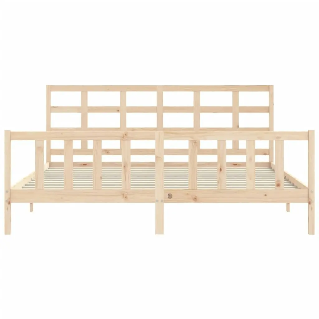 Bed Frame without Mattress 183x203 cm King Solid Wood Pine 3192116