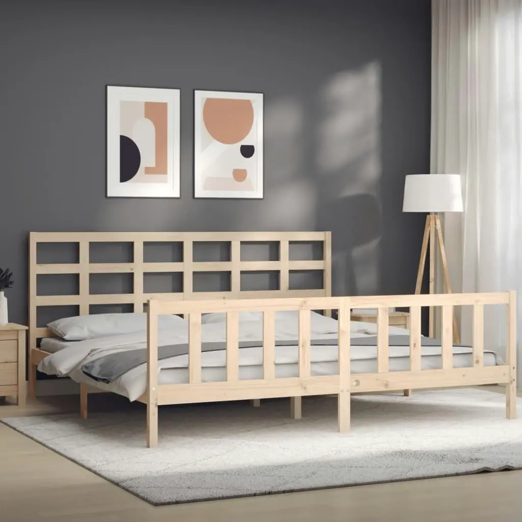 Bed Frame without Mattress 183x203 cm King Solid Wood Pine 3192116