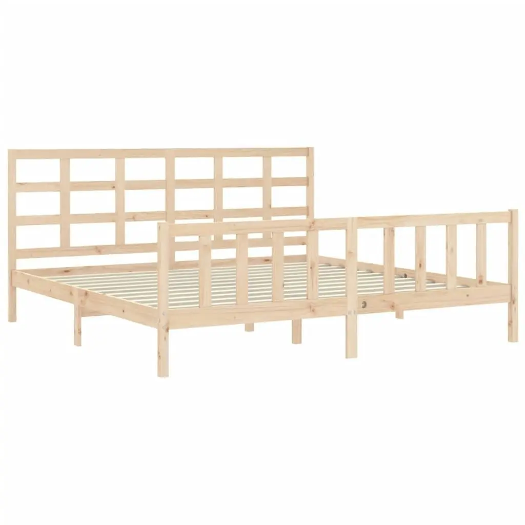 Bed Frame without Mattress 183x203 cm King Solid Wood Pine 3192116