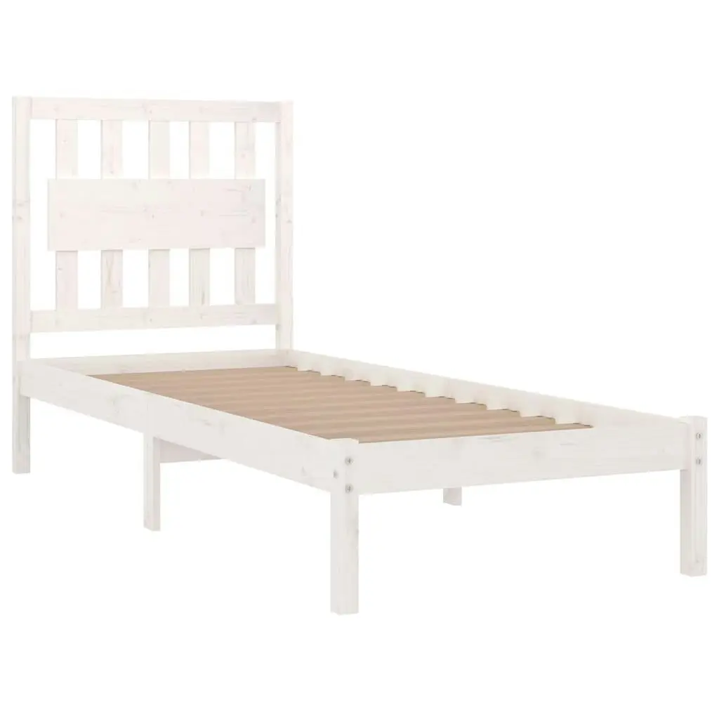 Bed Frame without Mattress White Solid Wood 90x190 cm 3103899