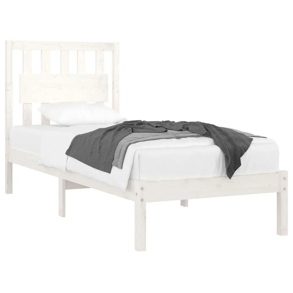 Bed Frame without Mattress White Solid Wood 90x190 cm 3103899