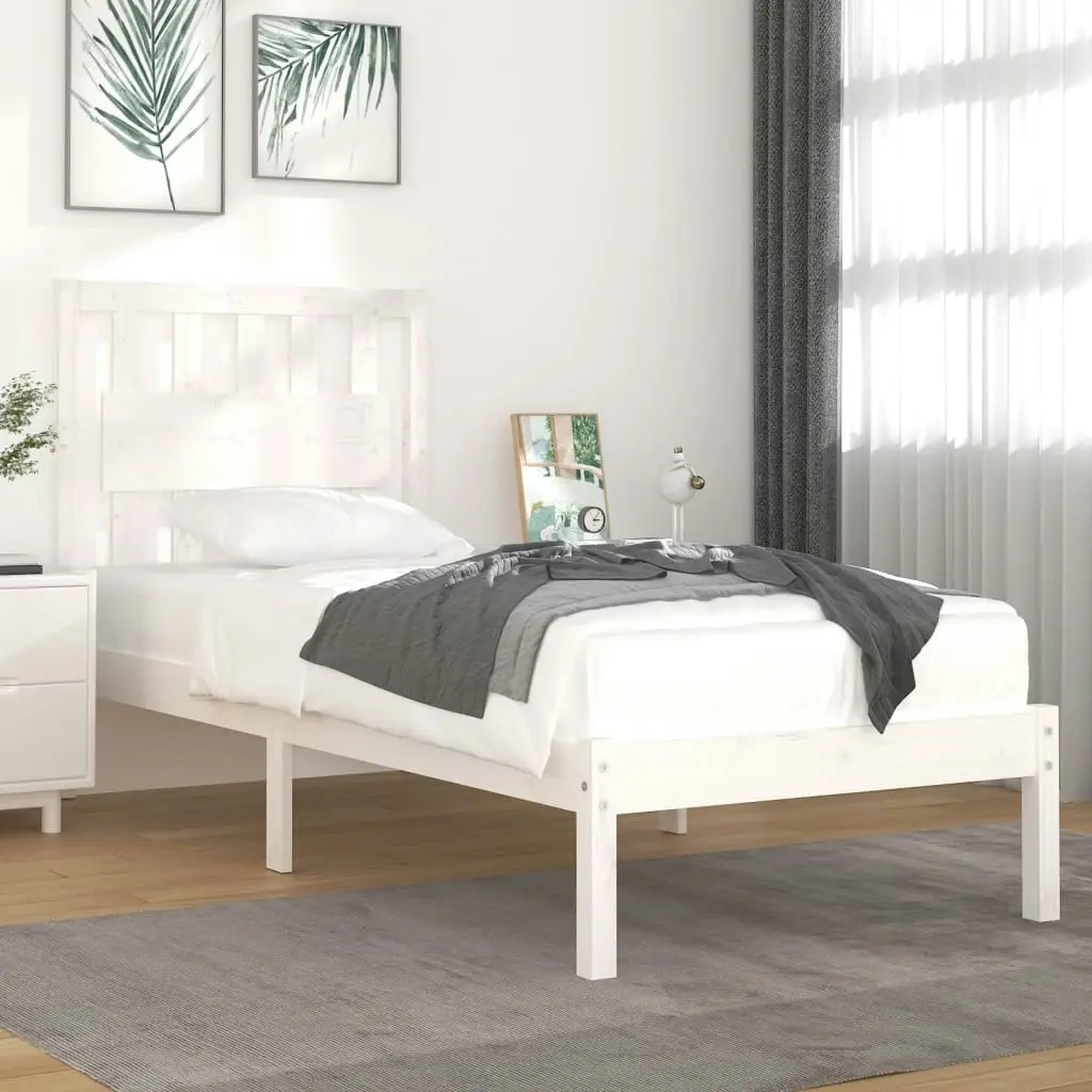 Bed Frame without Mattress White Solid Wood 90x190 cm 3103899