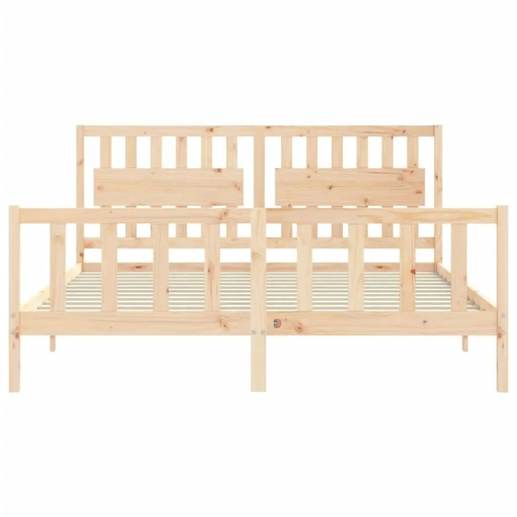 Bed Frame without Mattress 183x203 cm King Solid Wood Pine 3192441