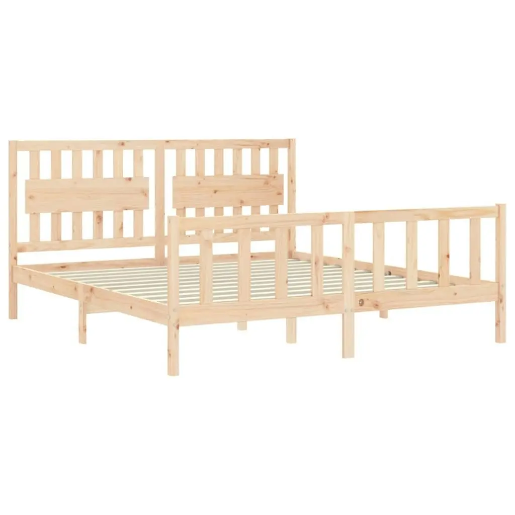 Bed Frame without Mattress 183x203 cm King Solid Wood Pine 3192441