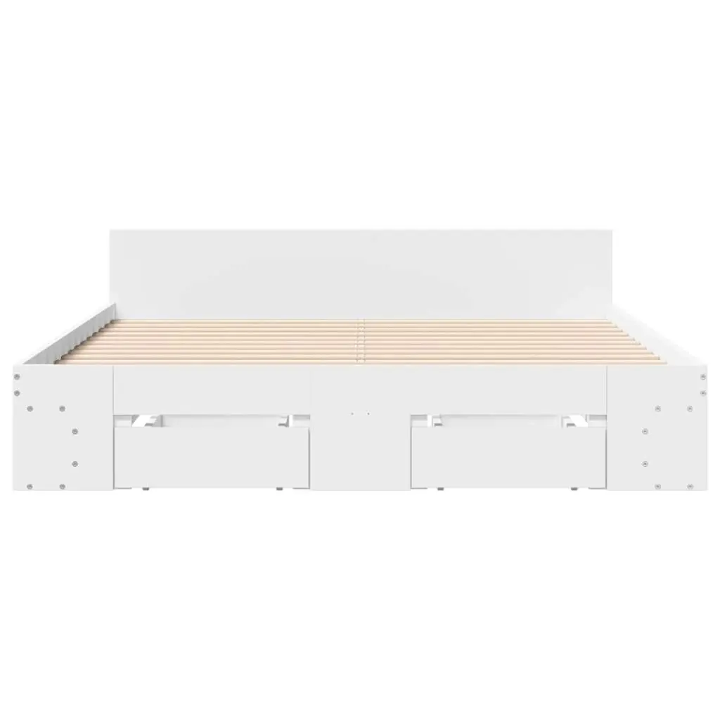 Bed Frame with Drawers without Mattress White 150x200 cm 3280741