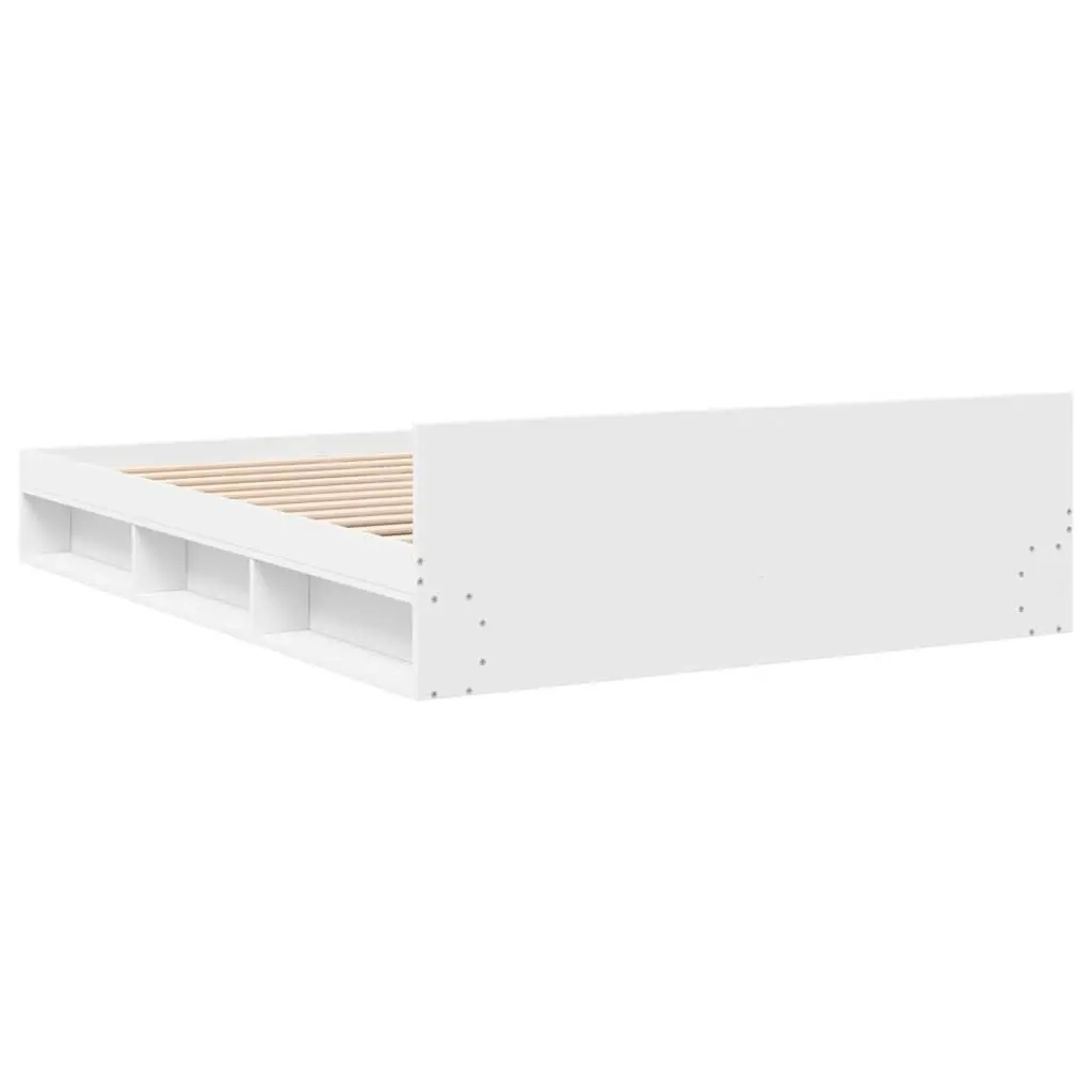 Bed Frame with Drawers White 150x200 cm Engineered Wood 3280741