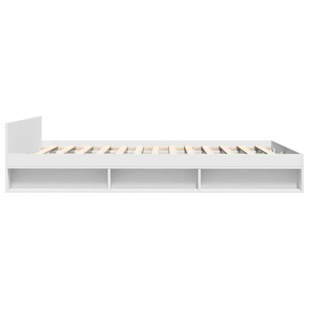 Bed Frame with Drawers White 150x200 cm Engineered Wood 3280741