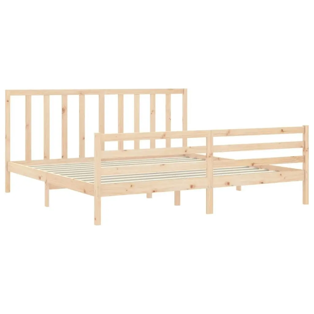 Bed Frame with Headboard 183x203 cm King Solid Wood 3193806