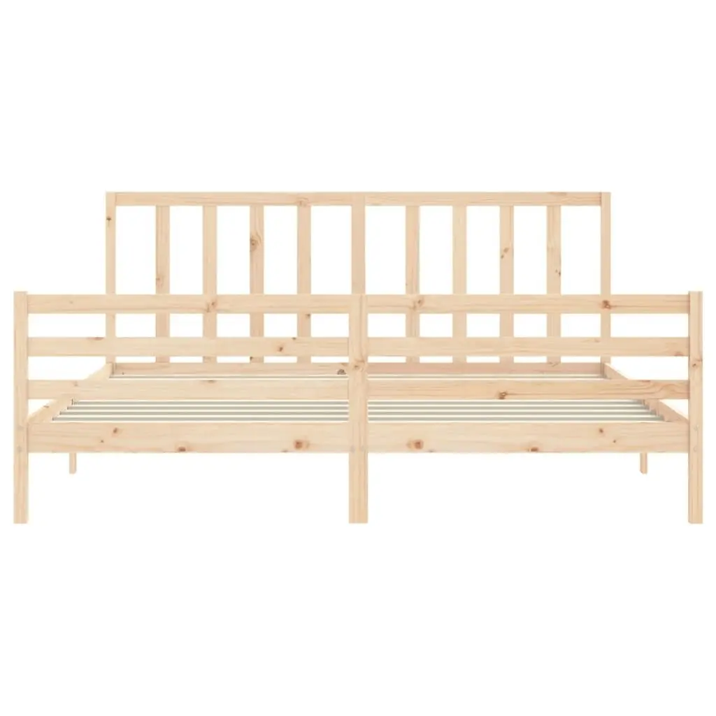 Bed Frame with Headboard 183x203 cm King Solid Wood 3193806