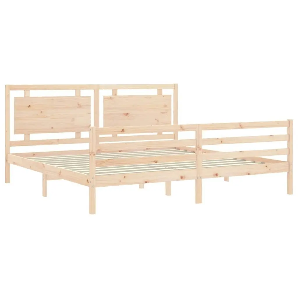 Bed Frame with Headboard 183x203 cm King Solid Wood 3194066