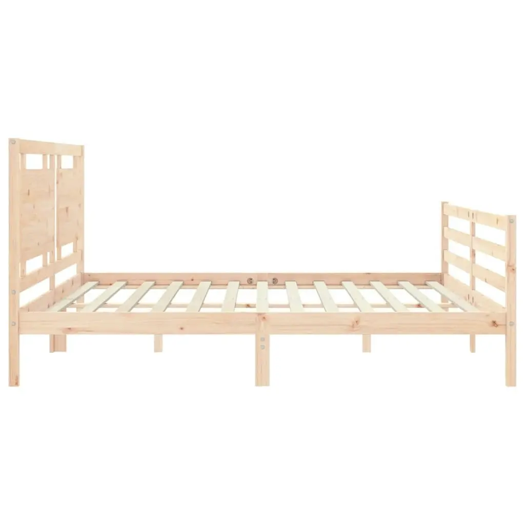 Bed Frame with Headboard 183x203 cm King Solid Wood 3194066