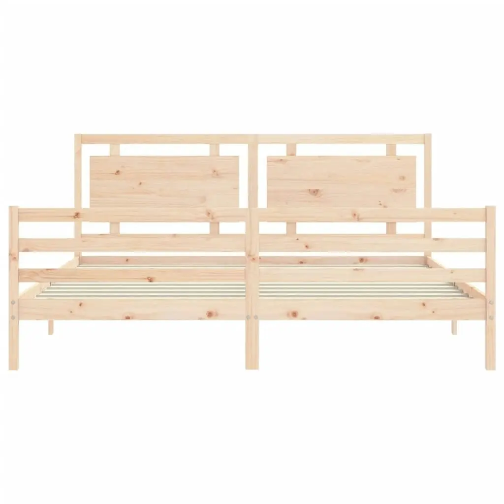 Bed Frame with Headboard 183x203 cm King Solid Wood 3194066