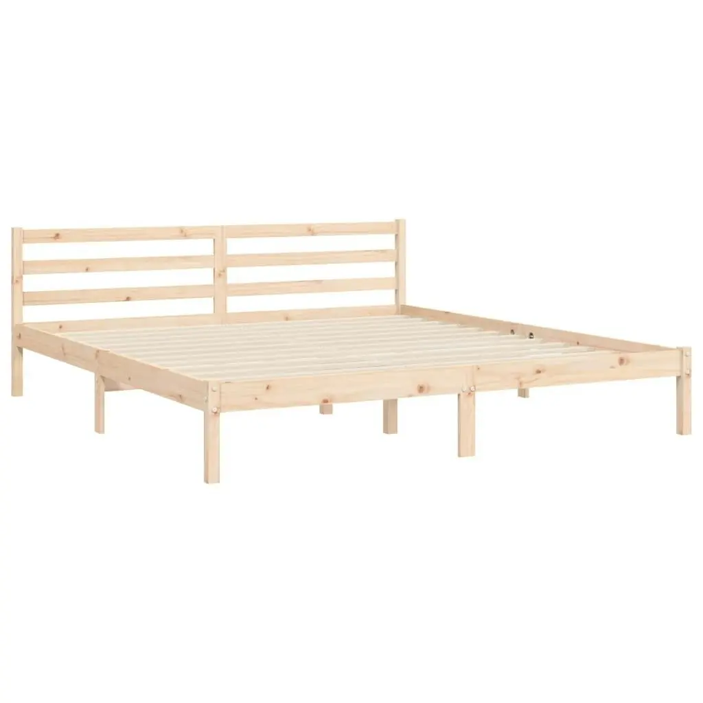 Bed Frame with Headboard 183x203 cm King Solid Wood 3194326