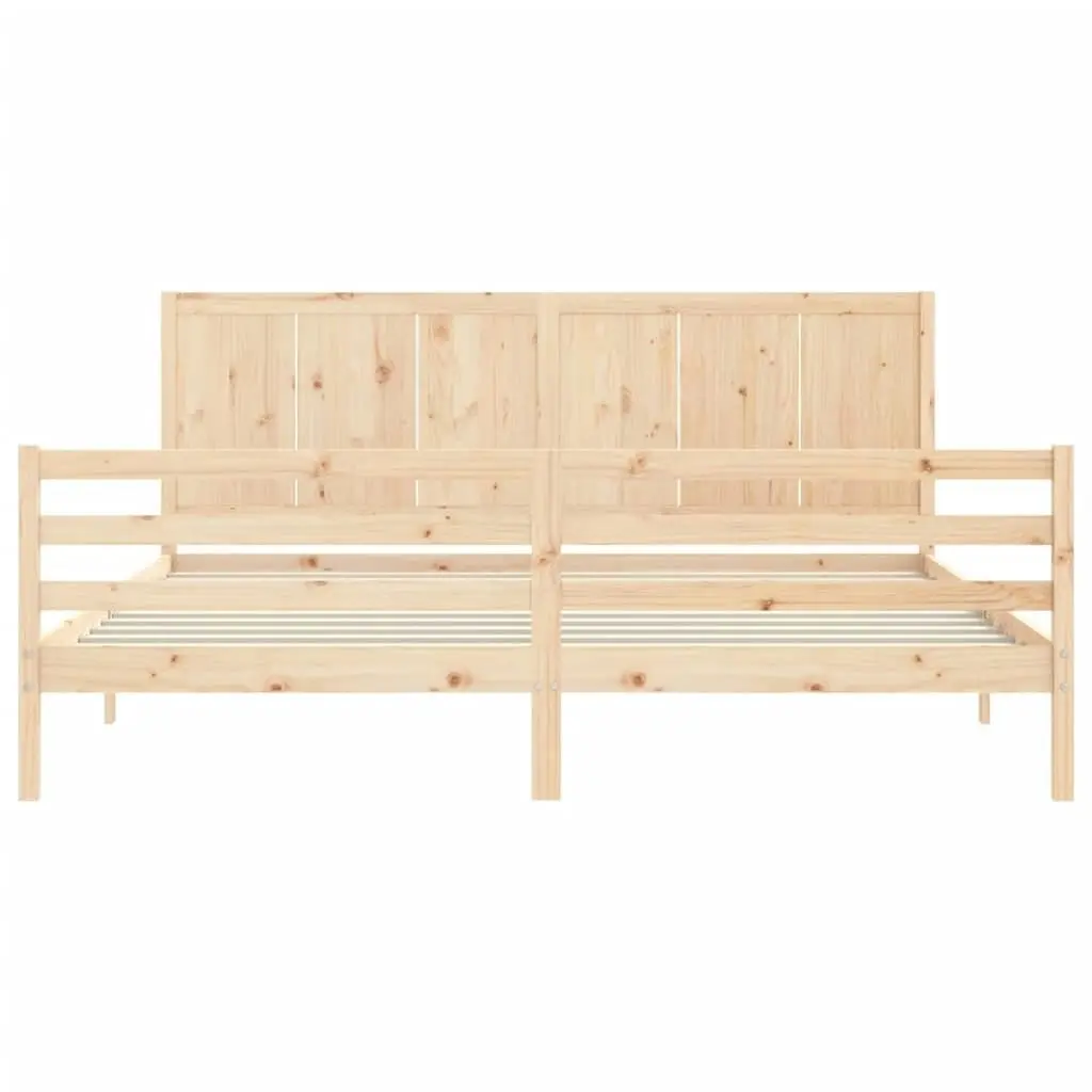 Bed Frame with Headboard 183x203 cm King Solid Wood 3194521