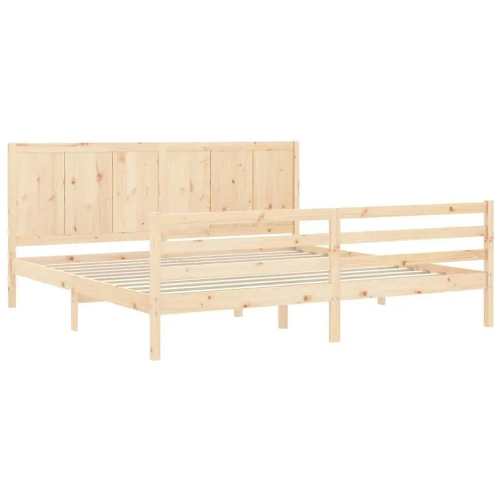 Bed Frame with Headboard 183x203 cm King Solid Wood 3194521