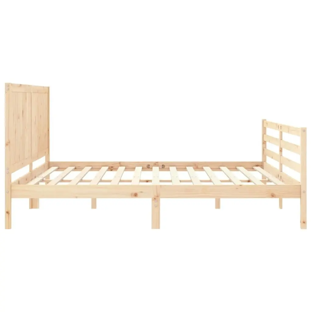 Bed Frame with Headboard 183x203 cm King Solid Wood 3194521