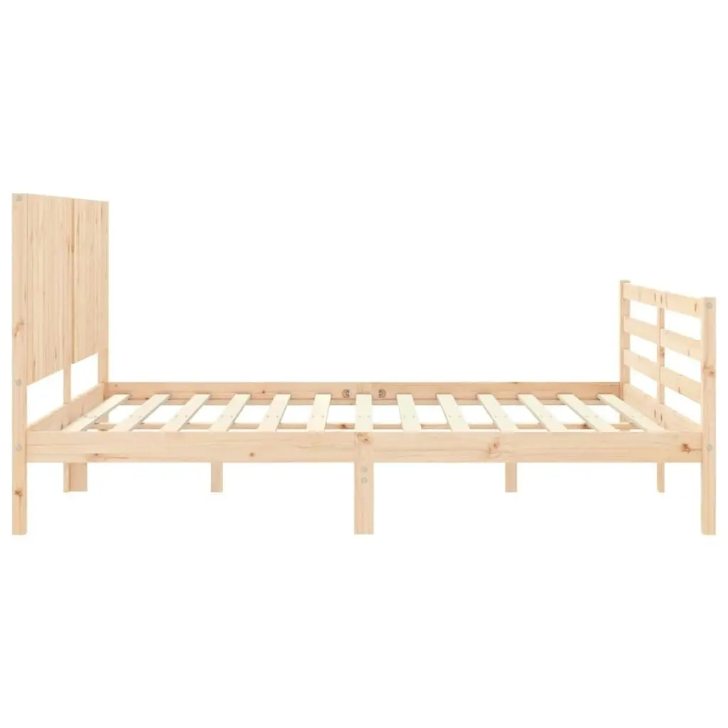 Bed Frame with Headboard 183x203 cm King Solid Wood 3194781