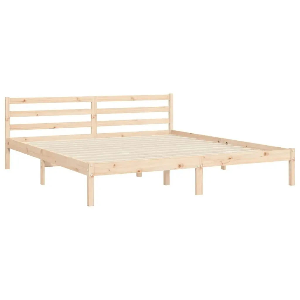 Bed Frame with Headboard 183x203 cm King Solid Wood 3194781