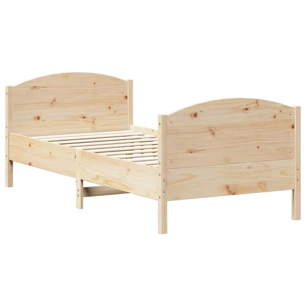 Bed Frame with Headboard 90x190 cm Solid Wood Pine 842570