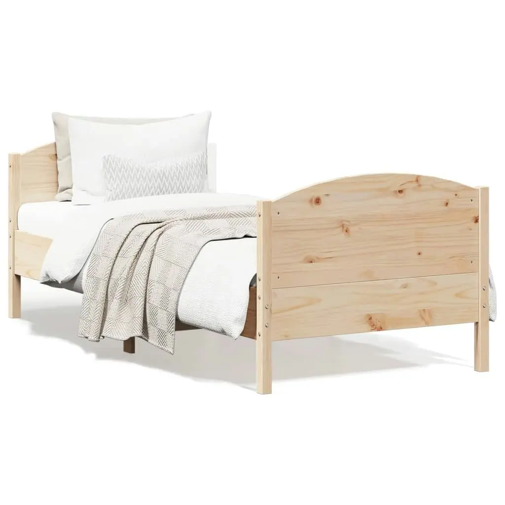 Bed Frame with Headboard 90x190 cm Solid Wood Pine 842570