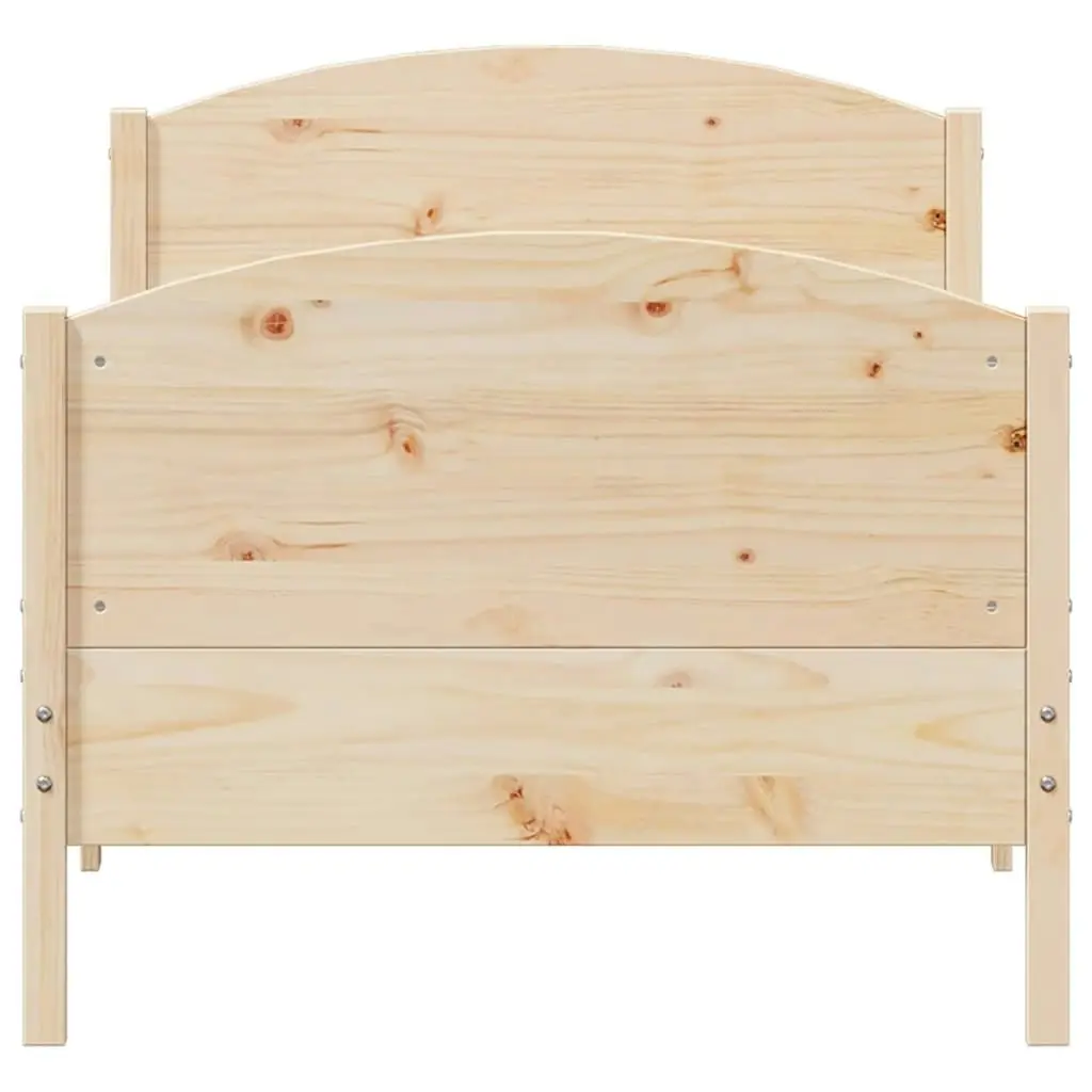 Bed Frame with Headboard 90x190 cm Solid Wood Pine 842570