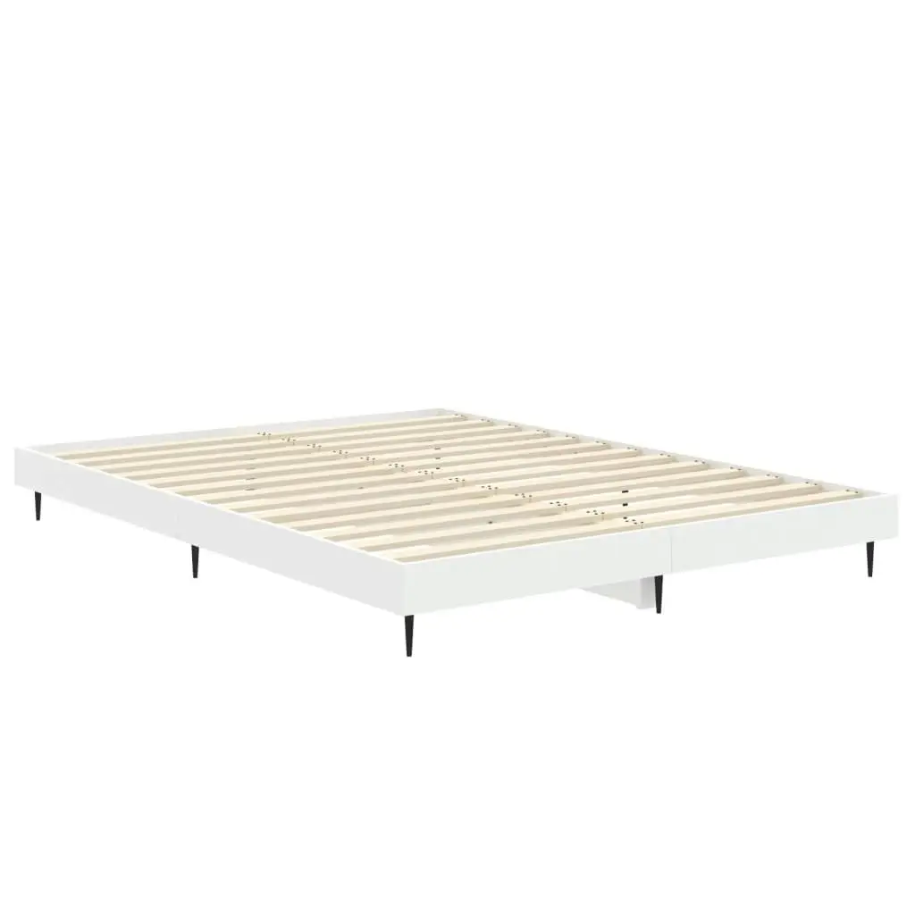 Bed Frame without Mattress White 135x190 cm Engineered Wood 832285