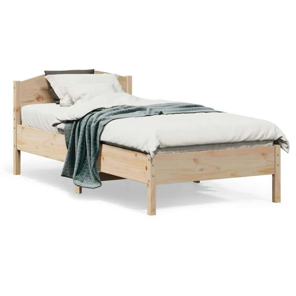 Bed Frame with Headboard 90x190 cm Solid Wood Pine 842622