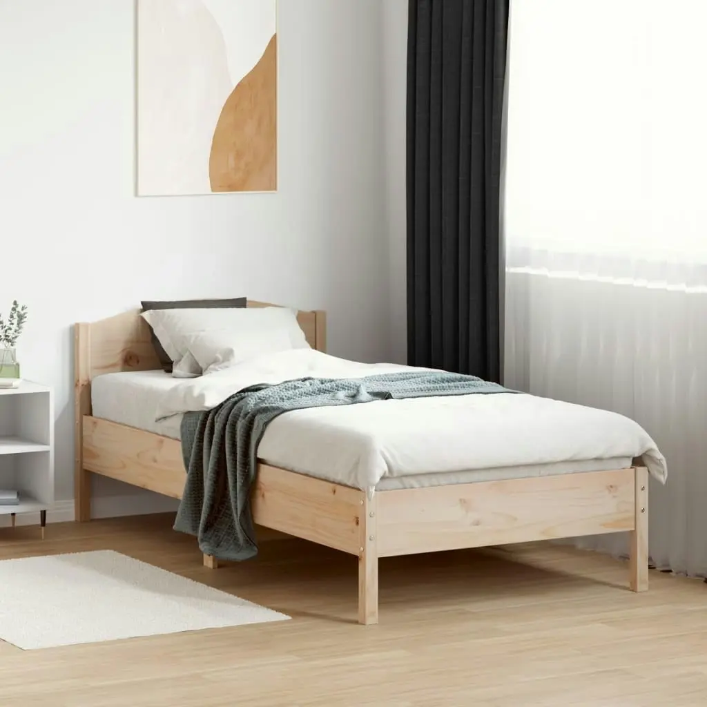 Bed Frame with Headboard 90x190 cm Solid Wood Pine 842622