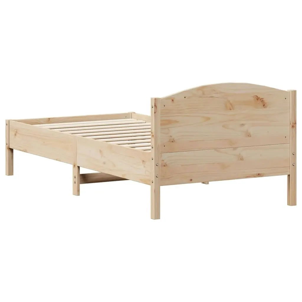 Bed Frame with Headboard 90x190 cm Solid Wood Pine 842622