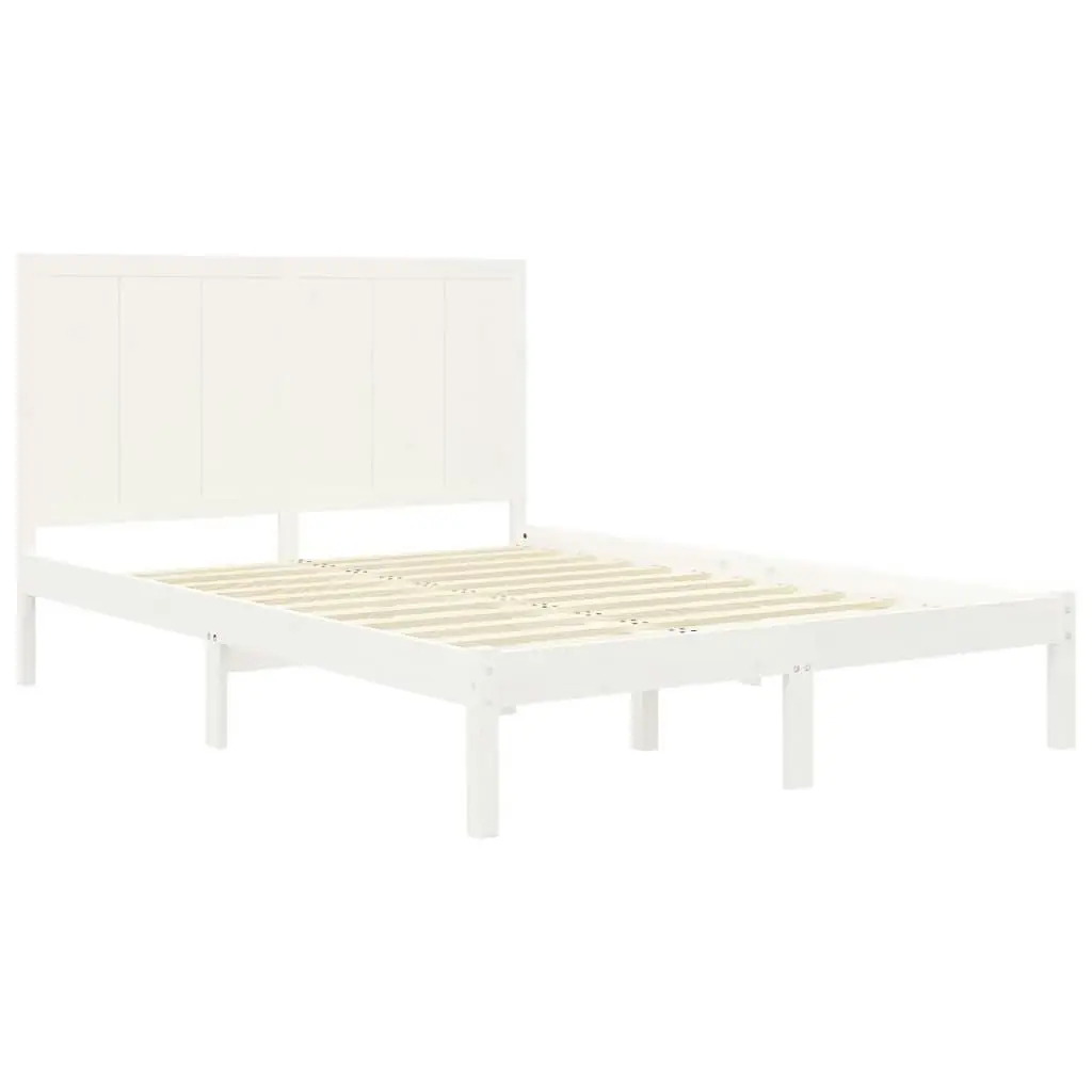 Bed Frame without Mattress White 150x200 cm Solid Wood Pine 3105736