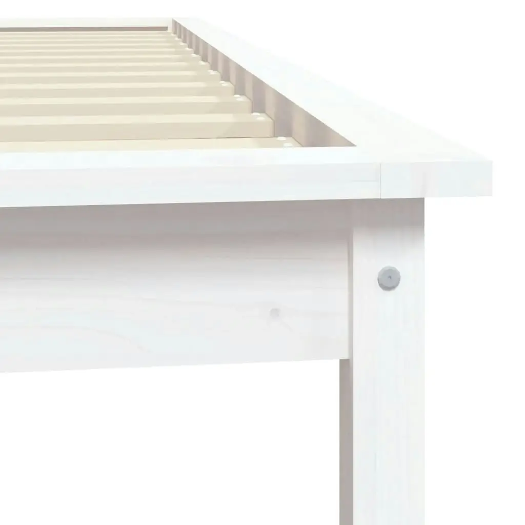 Bed Frame White 92x187 cm Single Size Solid Wood Pine 820572