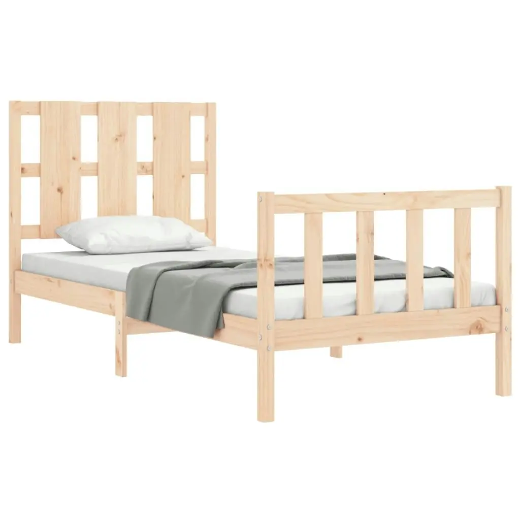 Bed Frame without Mattress 90x190 cm Solid Wood Pine 3192196