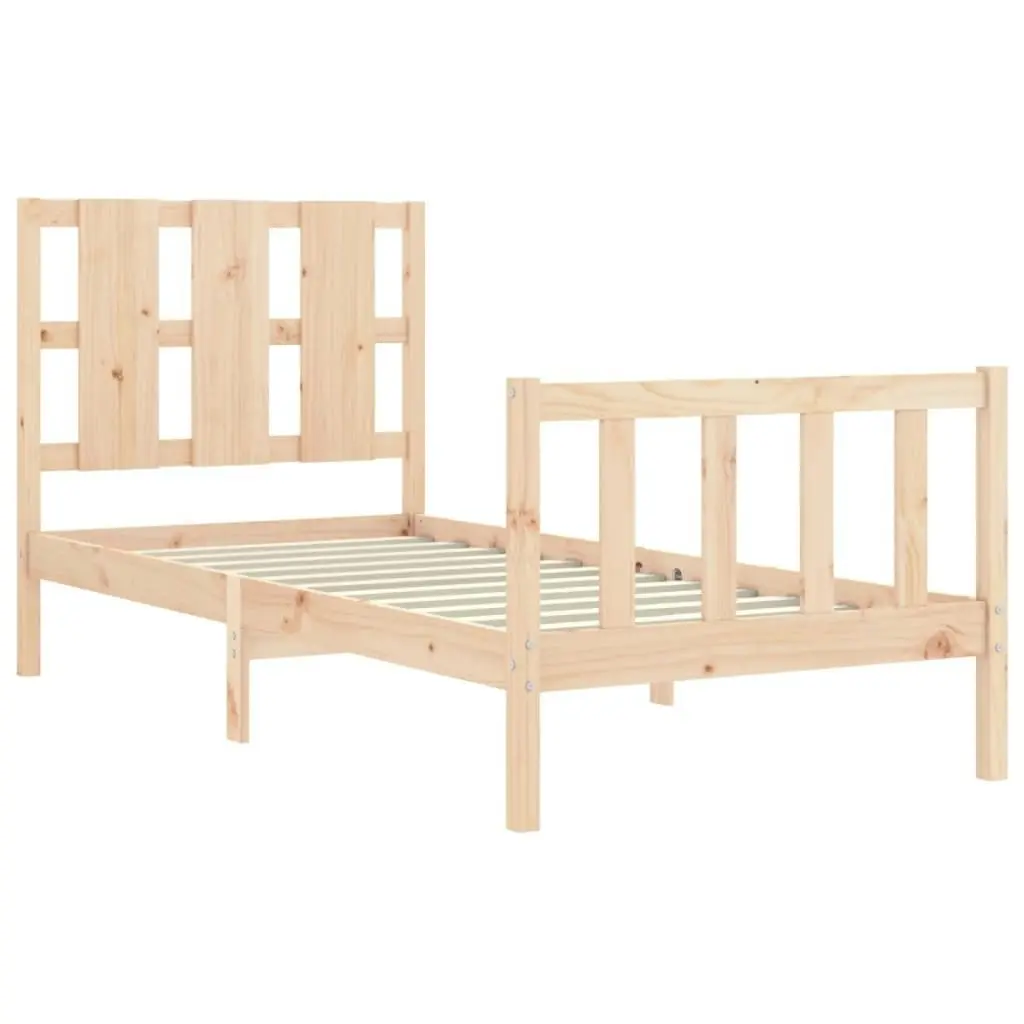 Bed Frame without Mattress 90x190 cm Solid Wood Pine 3192196