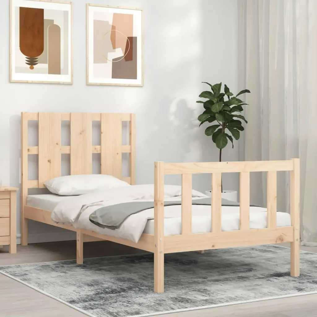 Bed Frame without Mattress 90x190 cm Solid Wood Pine 3192196